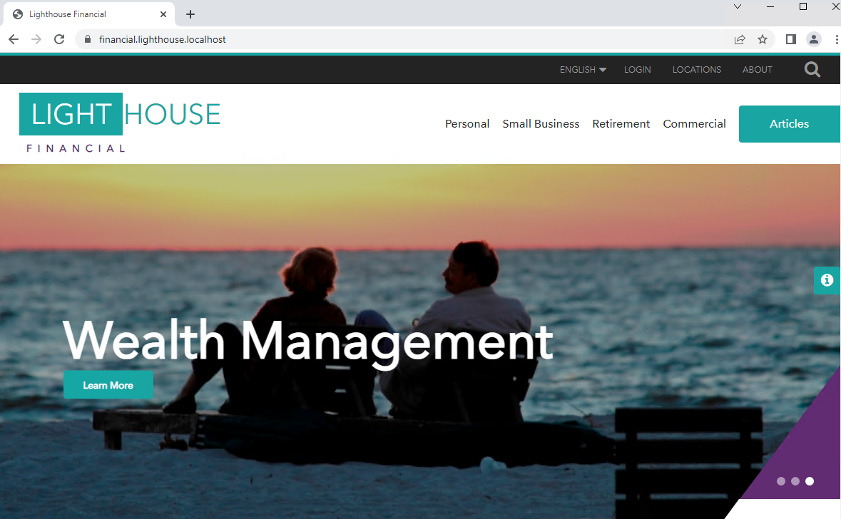 Sitecore Lighthouse Financial Home Page