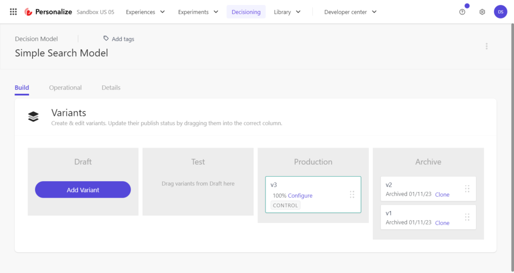 Sitecore Personalize Decision Model