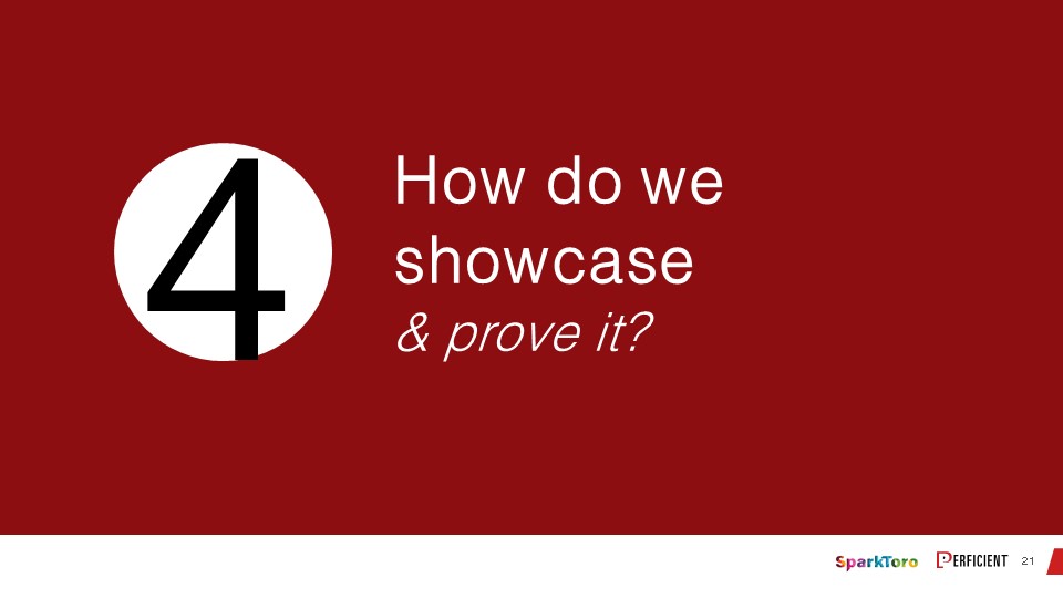 How do we showcase and prove it?