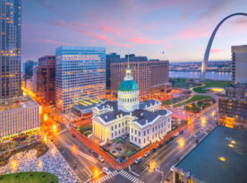 St. Louis Downtown Skyline At Twilight