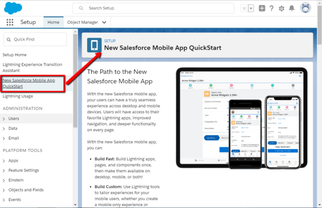 New Salesforce Mobile Application Configure And Customization