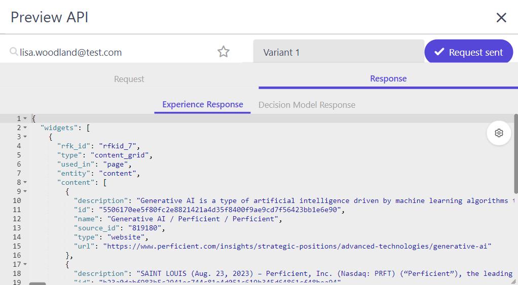 Web Experience Preview Api