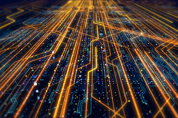 Futuristic Circuit Board Render With Bokeh Effects