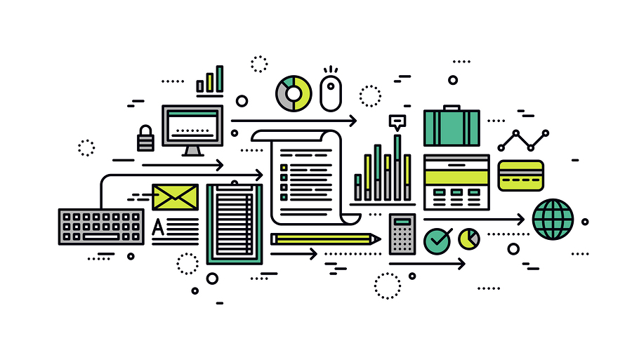 Business Analytics Line Style Illustration