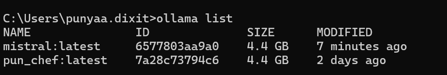 command prompt for ollama 