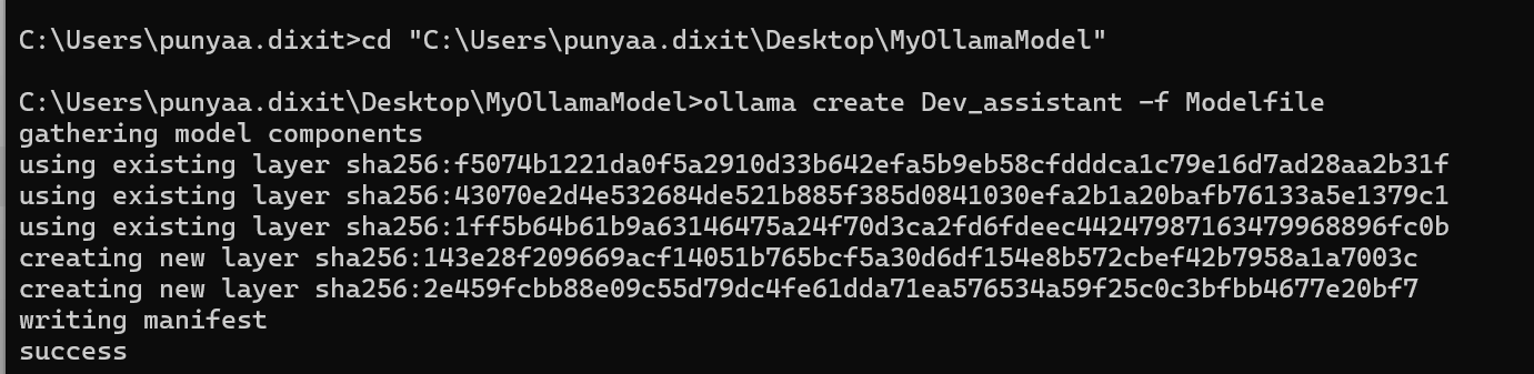 command prompt for ollama 