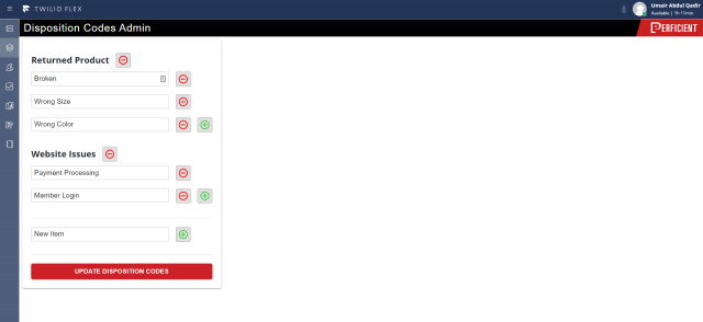 disposition codes UI