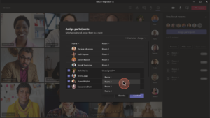 Screengrab of Microsoft Teams Updated Breakout Rooms pop out window
