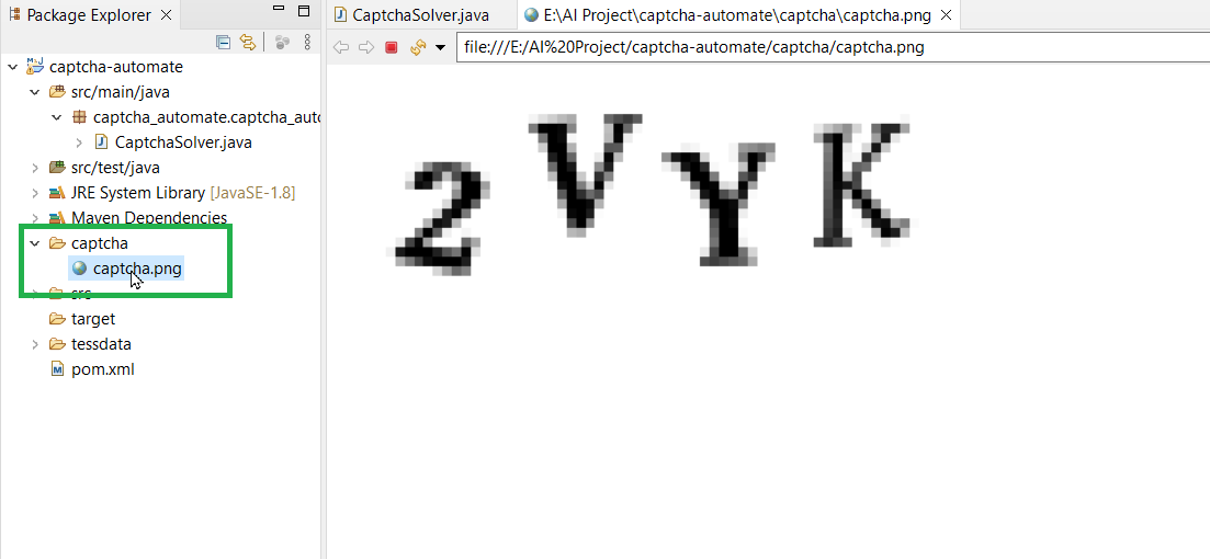 Captcha image under folder