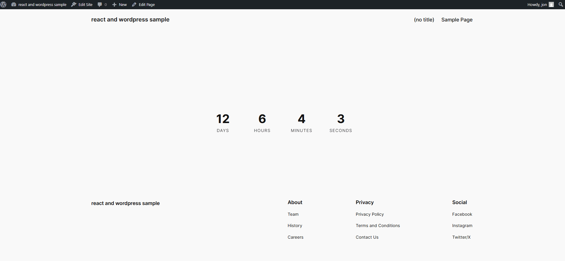 Example of countdown plugin