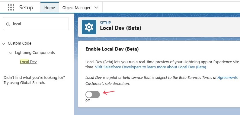 Enable Local Dev