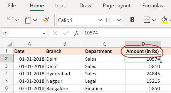 Excel Column Title Rename