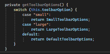 Get Toolbar Options Method