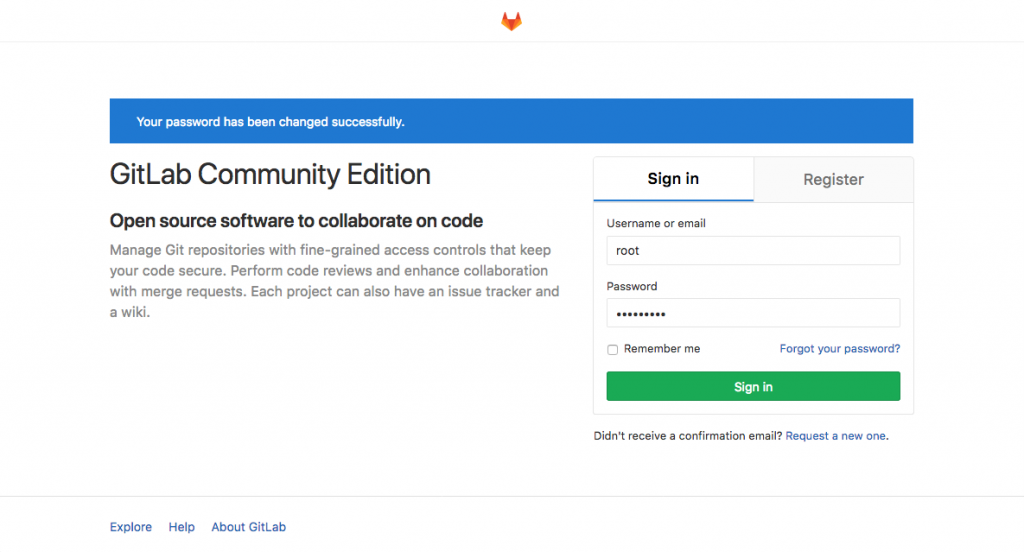 Gitlab First Signin