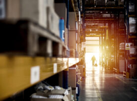 Warehouse Interior At Sunset