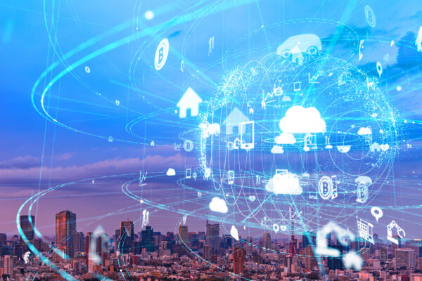 Global Communication Network Concept. Smart City. Cloud. Portfolio Transformation