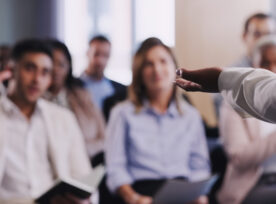 Closeup Shot Of An Unrecognisable Businesswoman Delivering A Presentation During A Conference