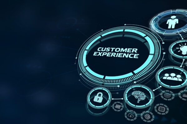 Customer Experience Inscription, Social Networking Concept. Business, Technology, Internet And Network Concept.