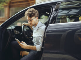 Man Driving His Car