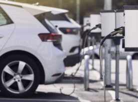 Charging Stations For Electric Cars At A Parking Lot