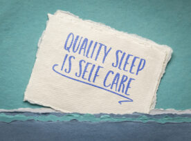 Quality Sleep Is Self Care Inspirational Reminder Note On An Art Paper, Healthy Lifestyle Concept