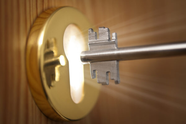 Key and keyhole with light