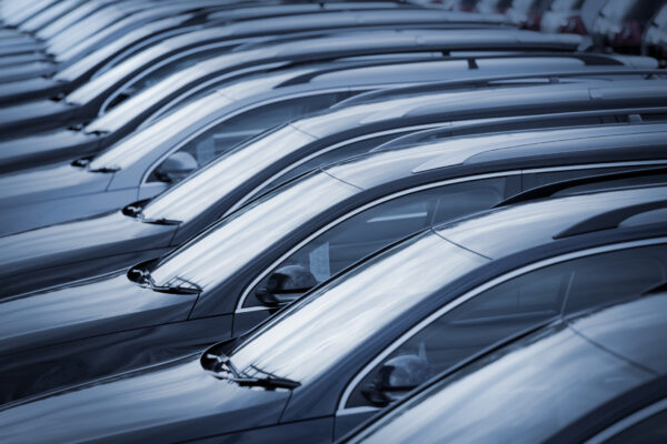 Brand New Cars In A Row At Dealership