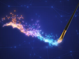 Paintbrush Illustrating The Concept Of Generative Ai Art On Technological Background