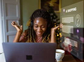 Black Woman Using Chatbot Shopping Assistant