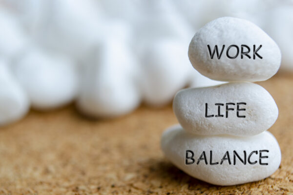 Work Life Balance Text Engraved On White Stones. Life Balance Concept