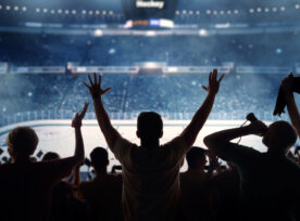 Fanatical Hockey Fans At A Stadium