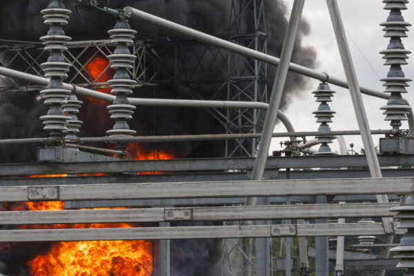 Large Fire At An Electrical Substation