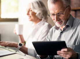 Elderly Couple Together At The Kitchen