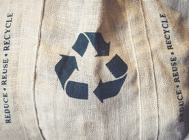 Recycle Sign Symbol On Shopping Bag Environmental Friendly