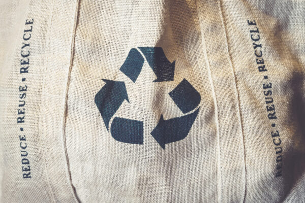 Recycle Sign Symbol On Shopping Bag Environmental Friendly