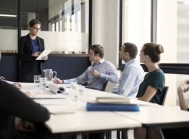 A group of professionals in a meeting