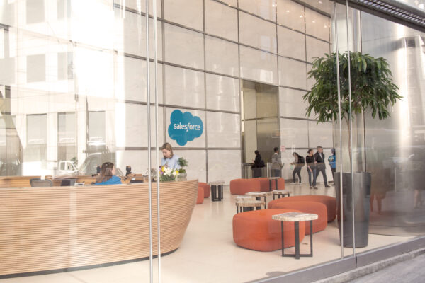 A View Inside The Salesforce Tower Lobby On 415 Mission Street.