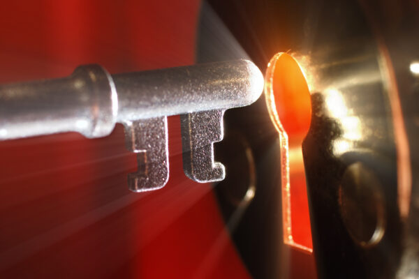 Key and keyhole with light