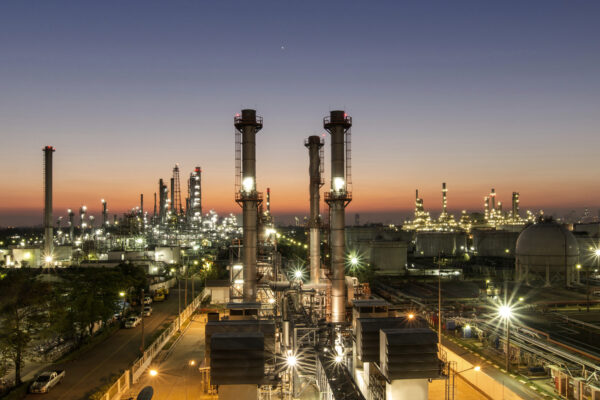 Oil Refinery At Twilight