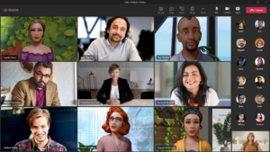 screenshot of meeting gallery with mesh avatars