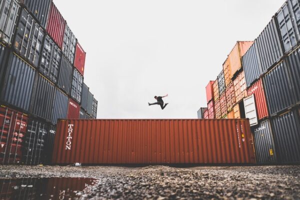 jumping on containers