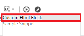 custom HTML block