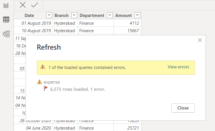 Powerbi Invalid Datatype