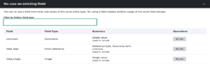 Reusing Existing Fields UI