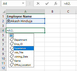 Screenshot Linked Datatype Formula Reference