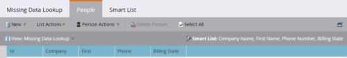 Screenshot of Marketo Custom Missing Data Lookup View for Marketing Automation