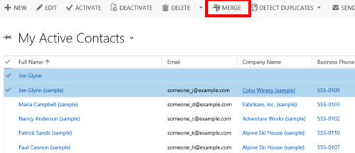 Screenshot of Microsoft Dynamics 365 Merge Duplicate Records For Accounts Contacts Or Leads to Sync to Marketing Automation Tool Like Marketo