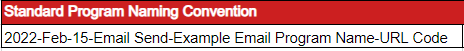 Screenshot of Perficient Standard Program Naming Convention