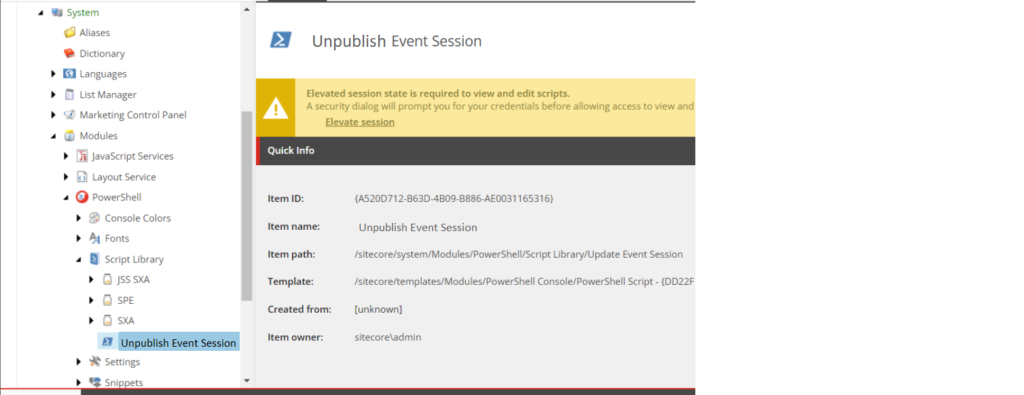 Unpublish Event Session
