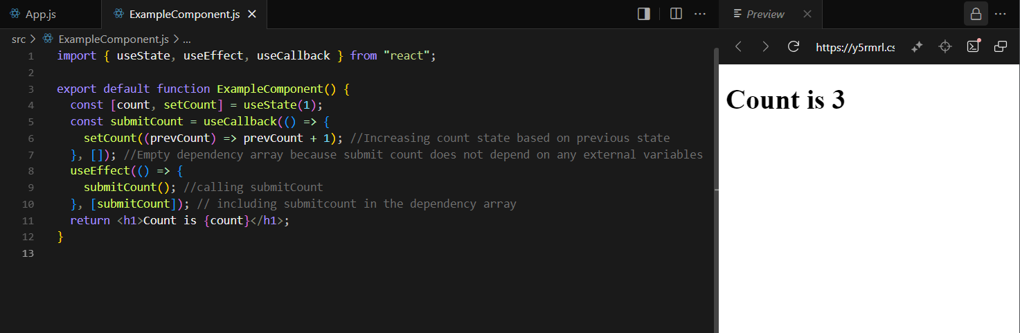 useCallback function with useEffect 